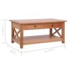 Coffee Table 39.4"x21.7"x18.1" Solid Mahogany Wood