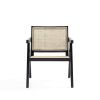 Manhattan Comfort Hamlet Accent Chair in Black and Natural Cane