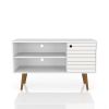 Manhattan Comfort Liberty 42.52" Mid-Century Modern TV Stand with 2 Shelves and 1 Door in White