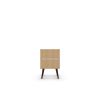 Manhattan Comfort Liberty Mid-Century Modern Nightstand 2.0 with 2 Full Extension Drawers in White and Aqua Blue with Solid Wood Legs