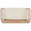 Manhattan Comfort Antibes 2.0 Steel Rattan 4-Piece Patio Conversation Set with Cushions in Cream