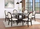 Transitional Espresso and Ivory Side Chairs Set of 2 Chairs Dining Room Furniture 100% Polyester Round Curved Backrest