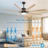 76 Inch Ceiling Fan with Lights Remote Control 8 Solid Wood Blades with 18W Dimmable LED Light