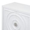 TREXM Retro Sideboarddoor with Circular Groove Design Round Metal Door Handle for Entrance, Dinning Room, Living Room (White)