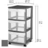 3 Drawer Cart Plastic, Set of 2