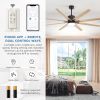 76 Inch Ceiling Fan with Lights Remote Control 8 Solid Wood Blades with 18W Dimmable LED Light