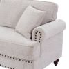 82" Chenille modern Upholstered Sofas 2 Seater Couches with Nails and Armrests (White)