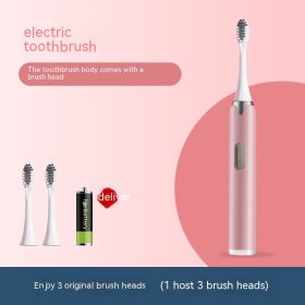 Waterproof Soft Bristle Electric Toothbrush (Color: pink)