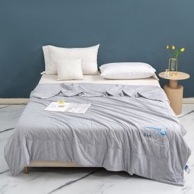 Class A Maternal And Child Grade Ice Cream Cold Feeling Ice Silk Summer Quilt (Option: Texture Gray-150x200)