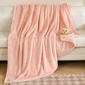 Bejirog Air Conditioning Berber Fleece Blanket (Option: Light Pink-150x180cm)
