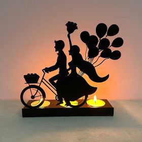 Couple Creative Wrought Iron Candlestick Ornaments (Option: QRJ 11A)