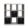 Simplistic 9-Cube Organizer with Bins