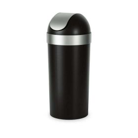 16 gal Venti Plastic Swing Top Lid Kitchen Trash Can (Color: Black)