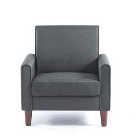Single sofa chair for bedroom living room with four wooden legs (Color: as Pic)