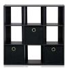 Simplistic 9-Cube Organizer with Bins
