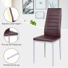 4 Pieces PVC Elegant Design Leather Dining Chairs with Solid Metal Legs