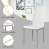 4 Pieces PVC Elegant Design Leather Dining Chairs with Solid Metal Legs