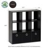 Simplistic 9-Cube Organizer with Bins