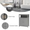 Home Bathroom Storage Cabinet Wood Floor Cabinet W/ Double Shutter Door
