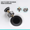 Sink Drain Stopper Bathroom 1.75 In;  Pop-Up Drain Stainless Steel With Overflow Anti-Clogging