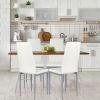 4 Pieces PVC Elegant Design Leather Dining Chairs with Solid Metal Legs