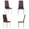 4 Pieces PVC Elegant Design Leather Dining Chairs with Solid Metal Legs