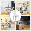 4 Pieces PVC Elegant Design Leather Dining Chairs with Solid Metal Legs