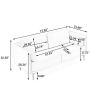 Modern Sofa 3-Seat Couch with Stainless Steel Trim and Metal Legs for Living Room