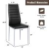 4 Pieces PVC Elegant Design Leather Dining Chairs with Solid Metal Legs