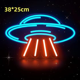 Led Neon Light Indoor And Outdoor Wall Decoration Luminous Advertising Spaceman Planet Pattern (Option: Style J-Unadjustable Brightness-USB)