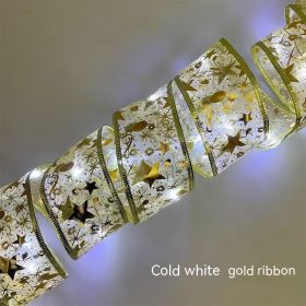 LED Copper Wire Satin Christmas Ribbon Christmas Tree Decorative Lamp (Option: Style3-3 M 30 Lights)