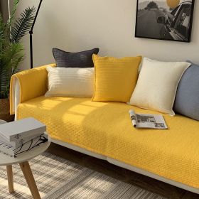 Sofa Cushion Cover Cotton Fabric Non-slip Cushion (Option: ELEGANTLY PURE Yellow-70x210)