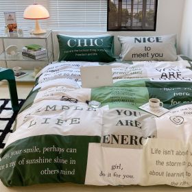 Household Fashion Simple Pure Cotton 3D Printing Bedding (Option: Letter Sticky Notes-1.8M)