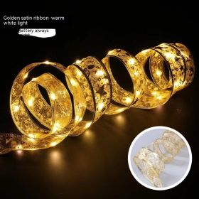 LED Copper Wire Satin Christmas Ribbon Christmas Tree Decorative Lamp (Option: Style1-4 M 40 Lights)
