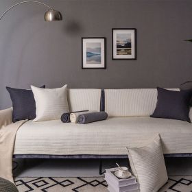 Sofa Cushion Cover Cotton Fabric Non-slip Cushion (Option: ELEGANTLY PURE Beige-110x110)